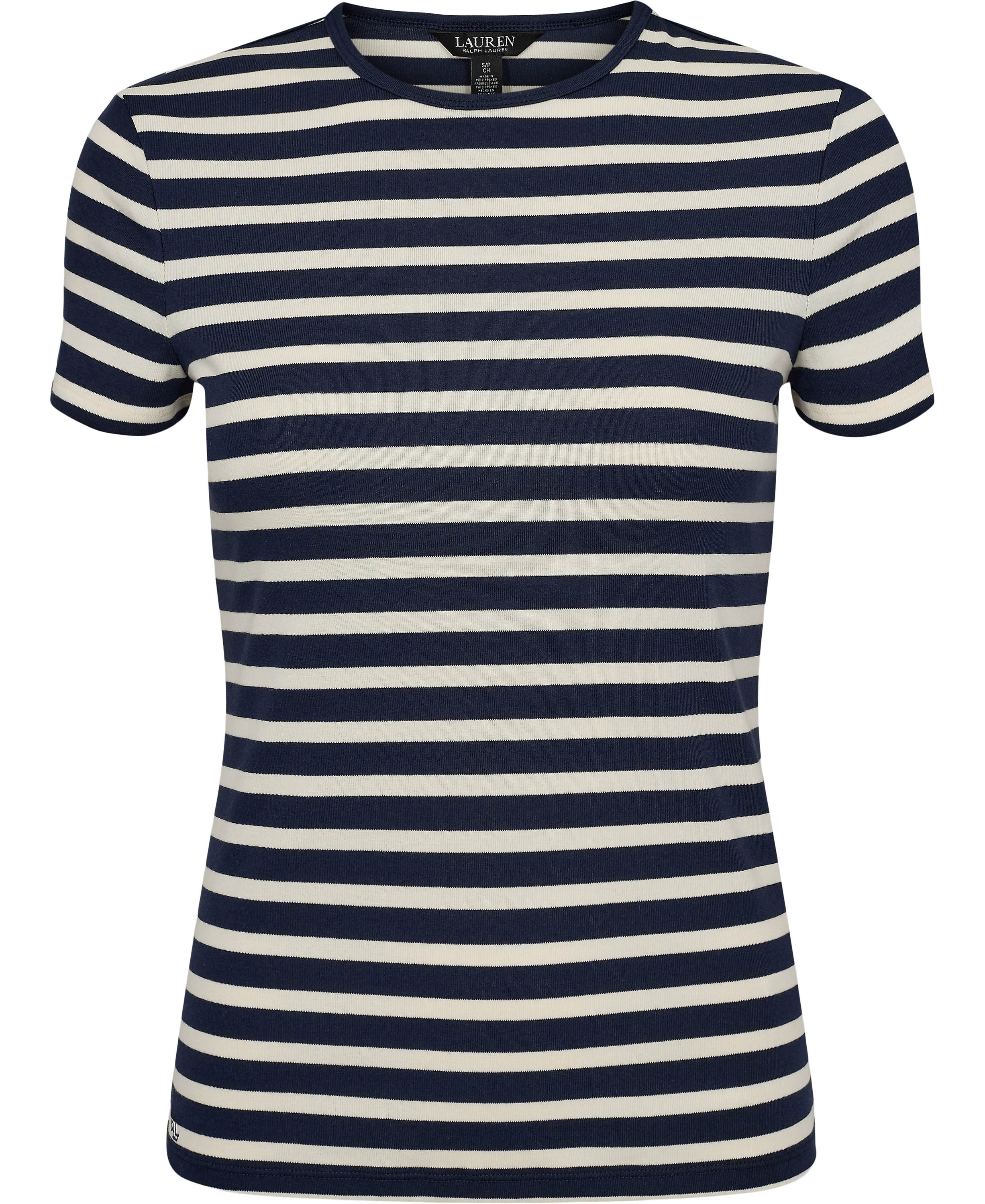 Striped Stretch Cotton Crewneck Tee