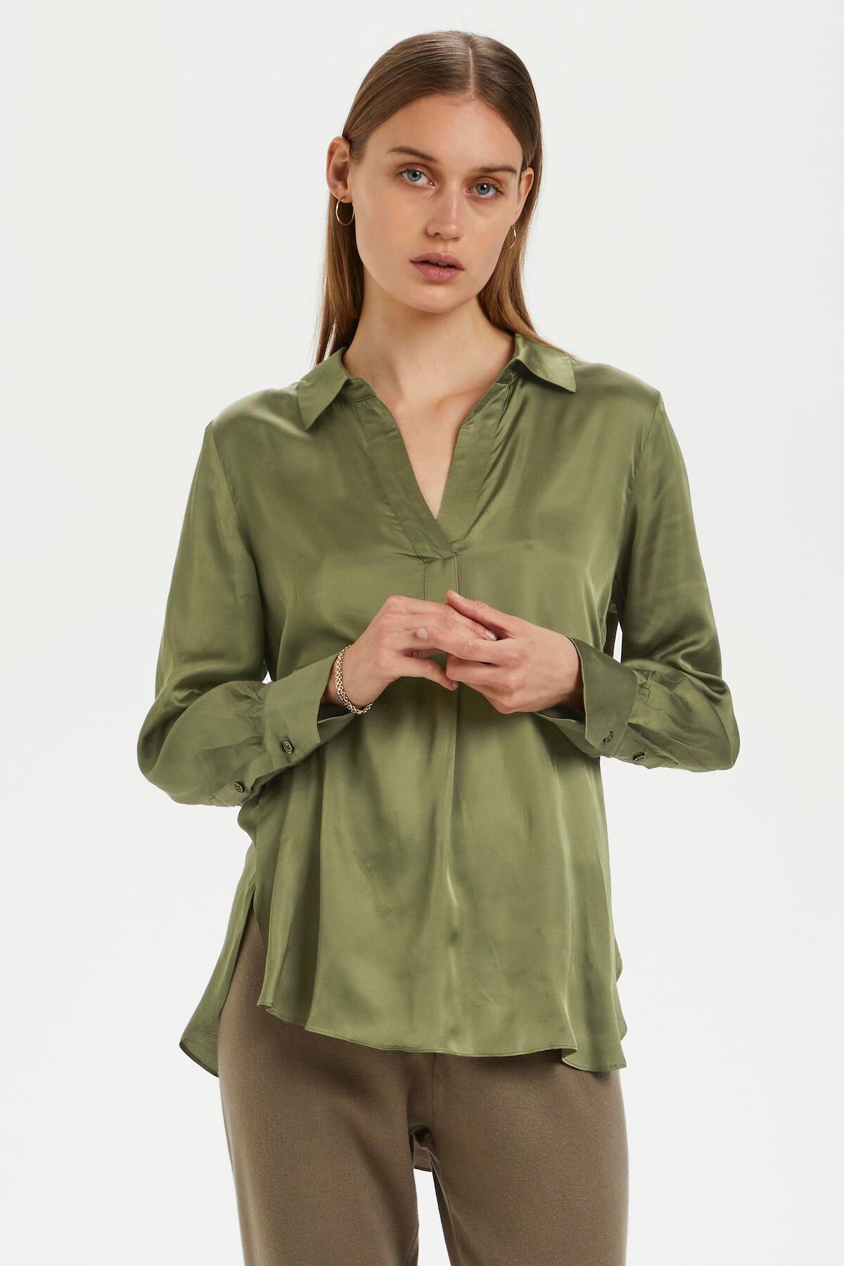 Karen By Simonsen Bountikb Bluse  Farve: Dusky Grøn  Størrelse: 38  Dame