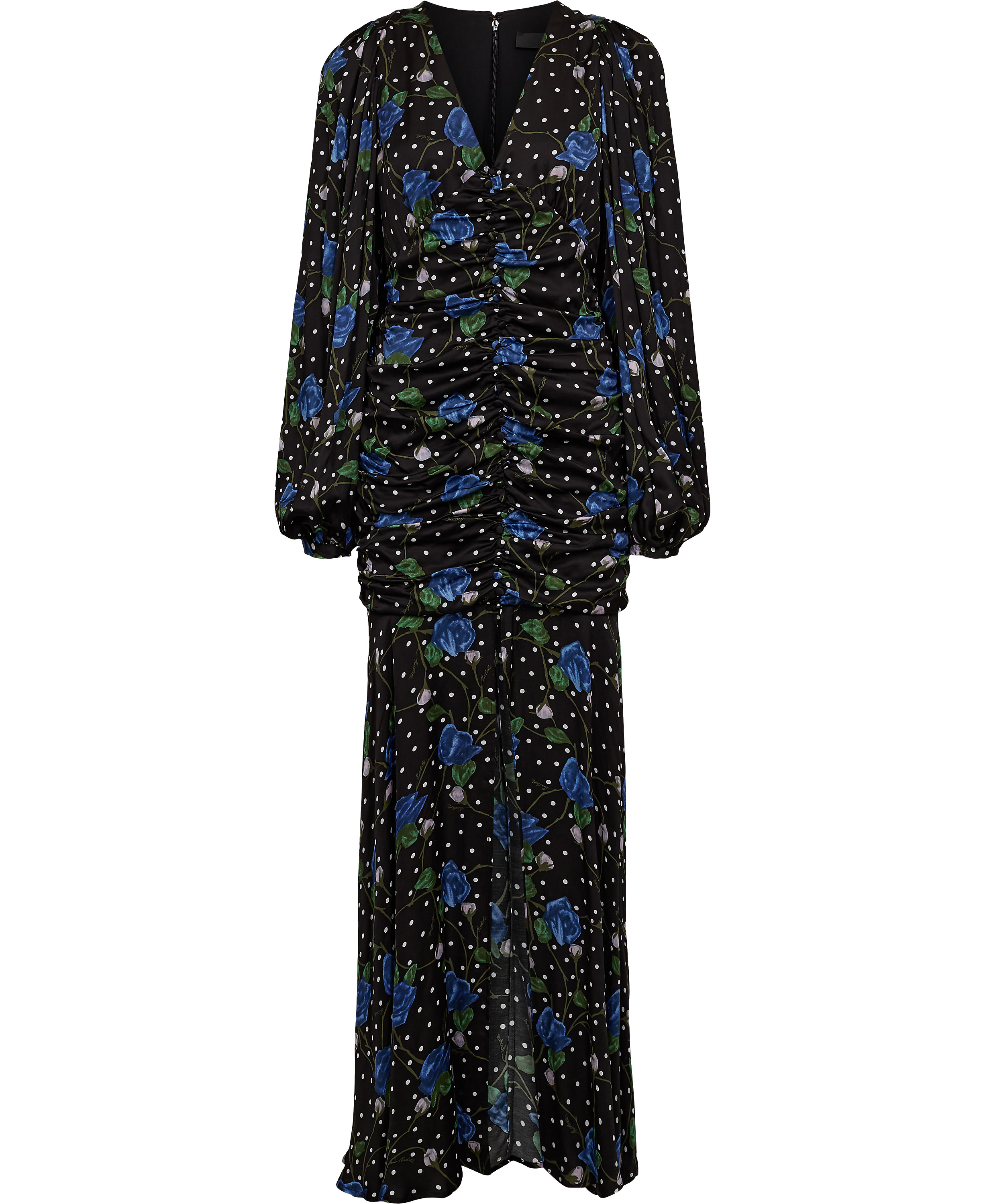 Satin Maxi Vneck Dress
