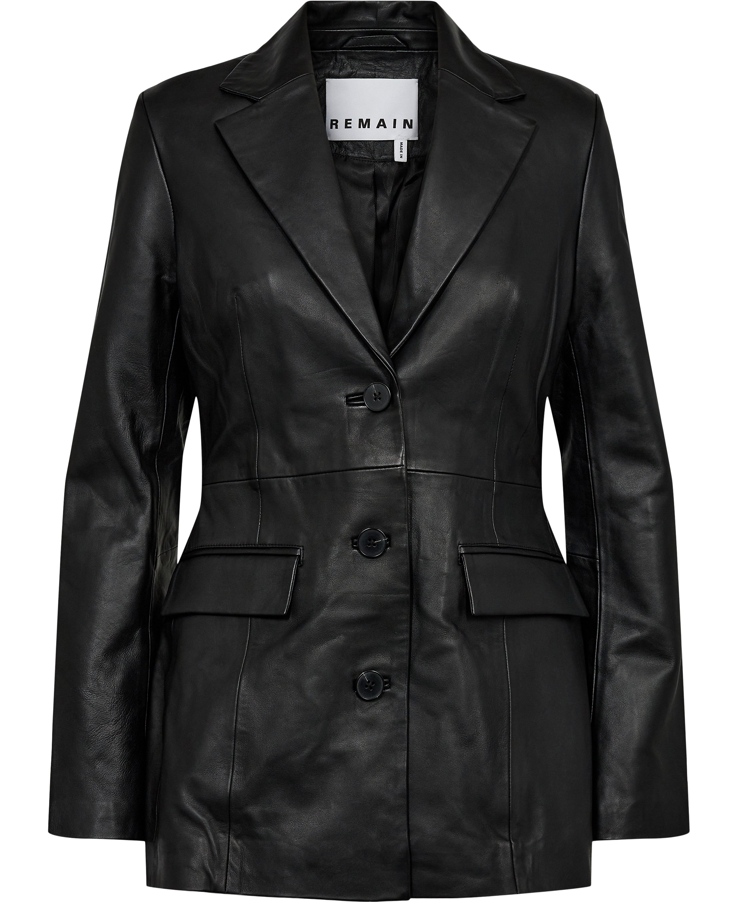 Fitted Leather Blazer