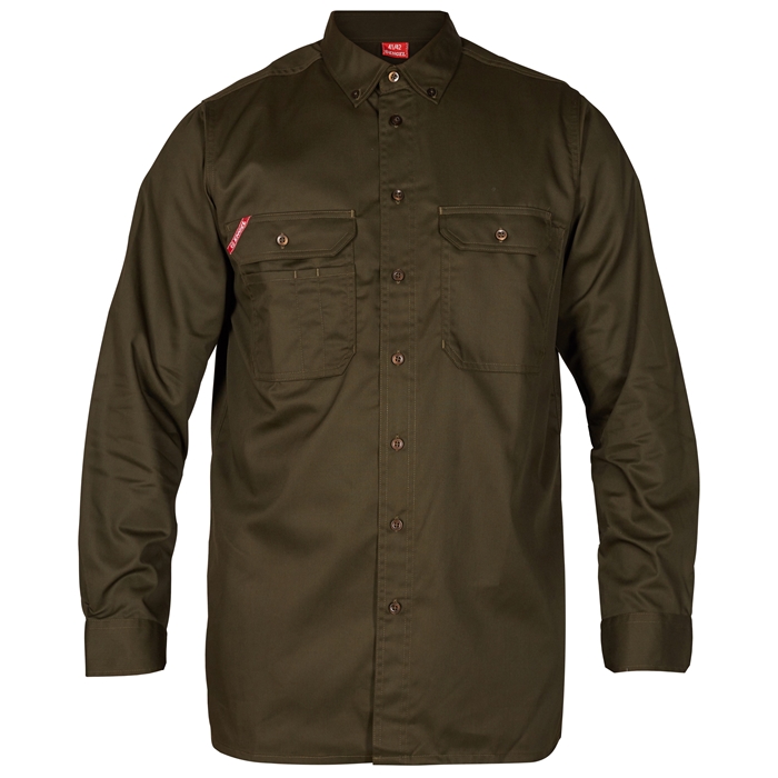 Fe-engel Langærmet Herreskjorte - Forest Green-49 50