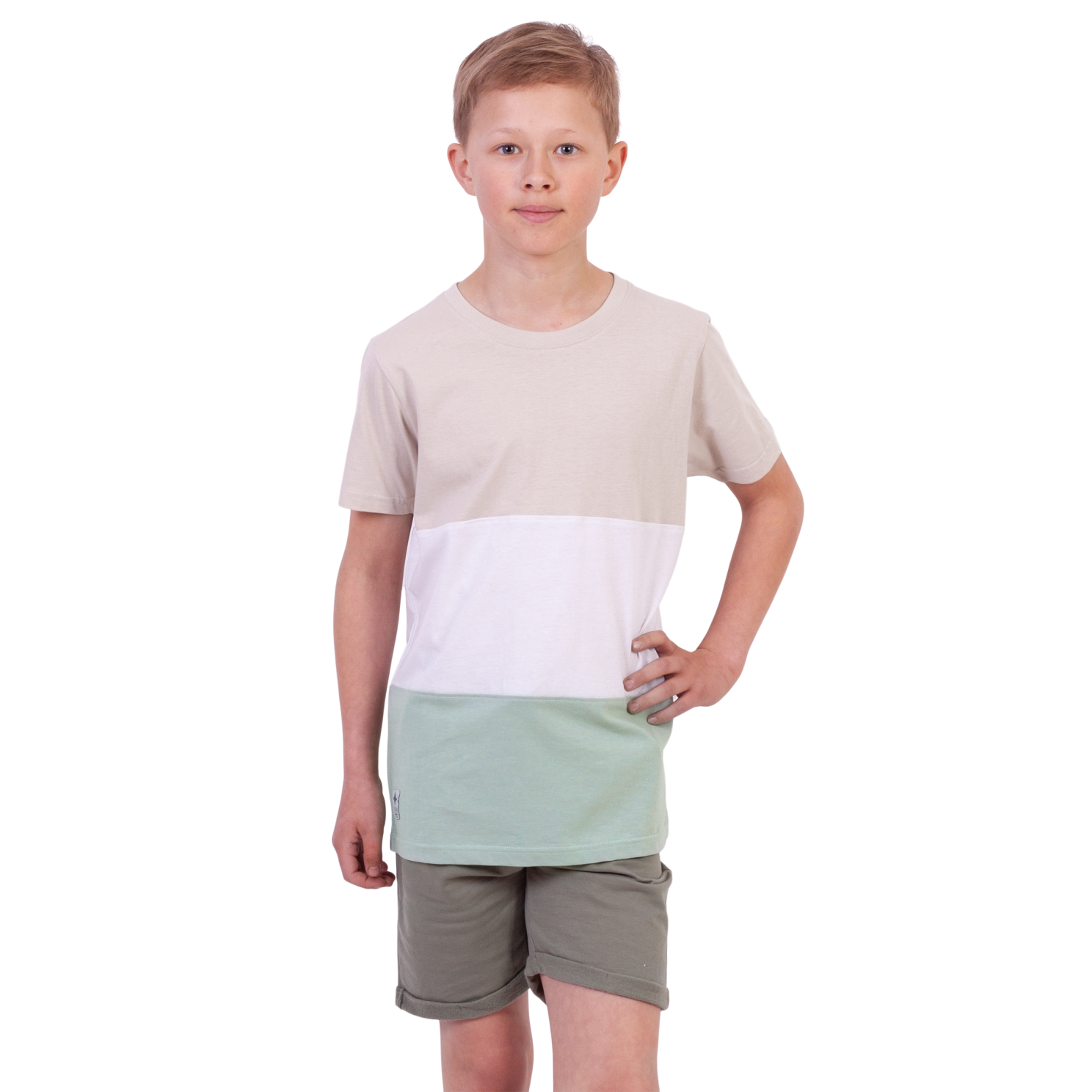 N O H R  Drenge T-shirt - Feather Block - 158 164