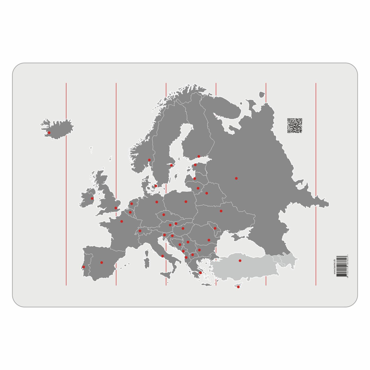 Lær Let Drenge Skriveunderlag - Europa Kort - Onesize