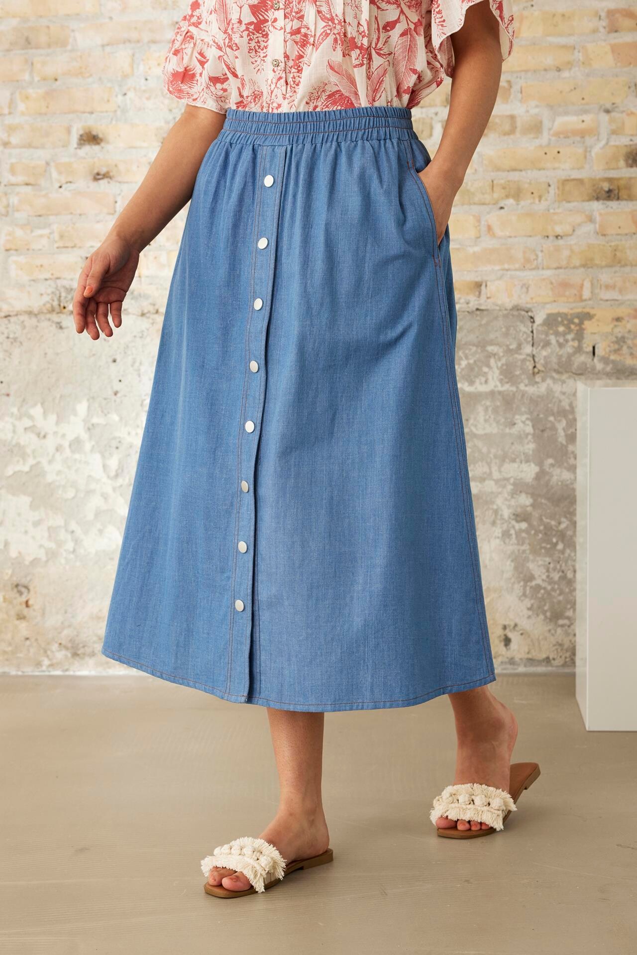 In Front Janne Nederdel  Farve: Denim Blå  Størrelse: S  Dame